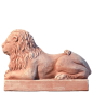 Preview: Lion couché en terracotta Impruneta originale – sculpture classique résistante au gel
